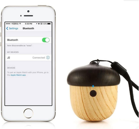 HaoYiShang J2 Bluetooth Speaker,JFA Portable Mini Speaker Cute Wooden Nut Shape Unique Design Outdoor Loudspeaker for Phone Backpack Travel...