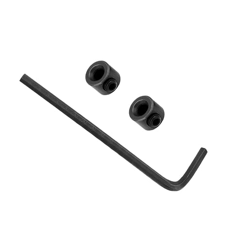 uxcell Drill Bit Stop Set 4mm/5mm I.D. Carbon Steel Bit Depth Holder with Hex Wrench for Set Screws Woodworking Tool Kit...