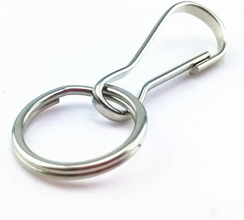 Yueton 50pcs Mini Nickel Plated Steel Lanyard Hook Split Key Ring, Hobby ID Card Key Chain Parts Key Chain Holder Connector...