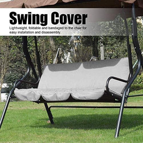 AYNEFY Swing Cushion Cover,Garden Courtyard Outdoor Waterproof 190T Polyester Taffeta Swing Seat Cover 3 Seats Swing Chair Hammock Seat Cushion fo...