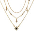 Bohemia Layered Choker Necklace Star Necklace Crystal Choker Diamond Star Charm Pendant Necklace Multi-layered Station Chain for Women...