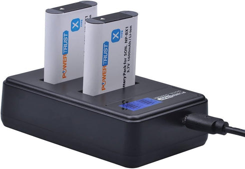 NP-BX1 2 Pack Batteries and LCD Dual USB Charger for Sony CyberShot DSC-RX100 V, DSC-RX100, DSC-WX500, HX300, WX300, H400, HX300, HX50V, HX90V, WX...