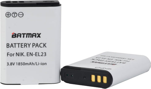 Batmax 2X EN-EL23 EN EL23 Battery + Quick LCD Charger for Nikon Coolpix P600, P610, B700, P900, S810c Digital Cameras...