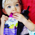 ChooMee SoftSip Food Pouch Top | Baby Led Weaning | No Spill Flow Control Valve, Protects Childs Mouth, 100% Silicone, BPA Free | 2CT Aqua Purple...