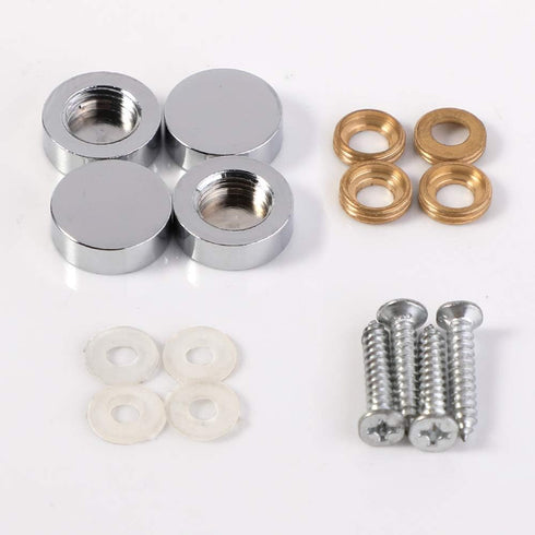 20 PCS Screw Covers Decorative Caps (Solid Construction) Mirror Screws Fasteners, 3/5" Diameter, Chrome...