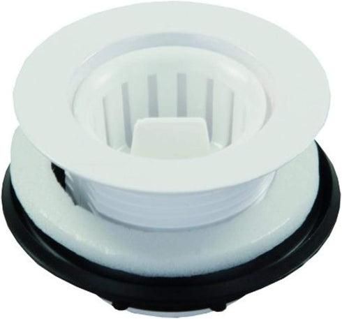 JR Products 95015 Strainer with Threaded Basket - White...
