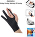 2PCS Slim Style 3-Layer Two Finger Sketching Gloves - Suitable for Paper, iPad, and Graphics Drawing Tablets - Left and Right Hand Compatible - (M...