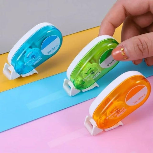 1Pc Random Color Double Sided Tape Roller, Ellipsoid Scrapbooking Tape, Adhesive Tape Dispenser Runner for Envelope Scrapbooking Card Making and C...