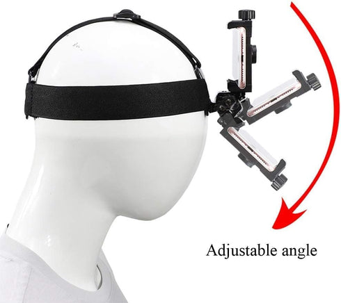 Head-Mounted Mobile Phone Holder,First-Person View Video Outdoor Live Shooting Bracket with Phone Clip(4"-7") for iPhone Samsung Smartphones and G...