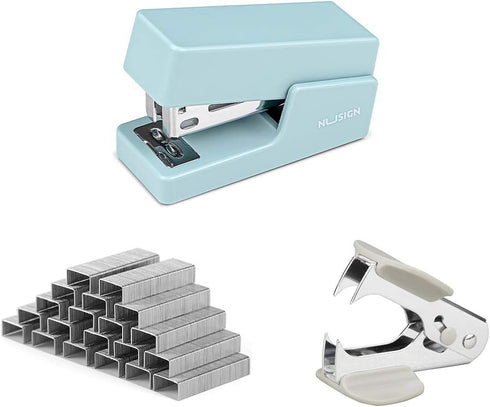 NUSIGN Mini Stapler, 20 Sheet Capacity, Office Desktop Stapler Blue, Includes 640 Standard Staples and A Staple Remover...