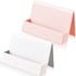 2 Pieces Business Card Holder for Desk Modern Plastic Name Card Case Display Stand Tabletop Business Card Rack for Women and Men (White, Pink)...