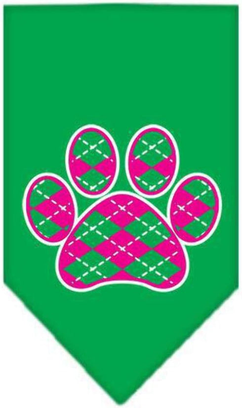 Mirage Pet Products Argyle Paw Pink Screen Print Bandana for Pets, Small, Orange...