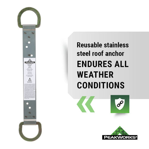 Peakworks Temporary Roof Anchor Bracket - Stainless Steel Safety Roof Top Anchor Bracket for Roofing Work - Industrial, Construction, Roofing Fall...