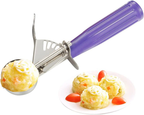 Ice Cream Scoop, Small Size Cookie Scoop Melon Baller Scoop with Trigger Release for Meatballs Melon, Ice Cream Scoop Stainless Steel Scoopers (Sm...