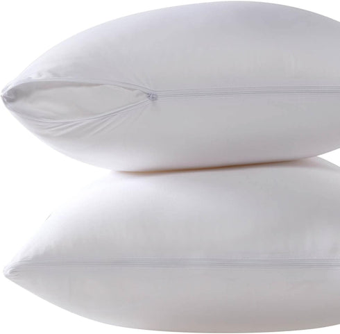 Cooling Bamboo Viscose Feather Proof Pillow Protectors with Zipper King Size Waterproof Down Proof Covers for Bed Pillows 2 Pack...