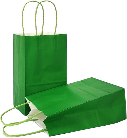 AZOWA Gift Bags Medium Kraft Paper Bags with Handles (7.5 x 3.9 x 9.8 in, Green, 12 Pcs)...