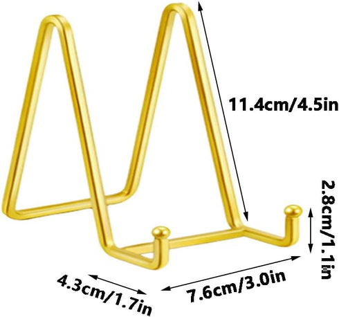 2 Pack Plate Stands for Display - 4.5 Inch Metal Square Wire Plate Holder Display Stand Picture Frame Stand Holder Easel for Book, Decorative Plat...