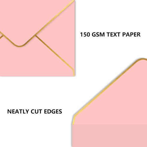 46 Pack 5x7 Envelopes with Gold Border for Invitation,A7 Luxury Envelopes for Invitation,Postcard Envelopes,Photo Envelopes,Ideal for Wedding,Grad...