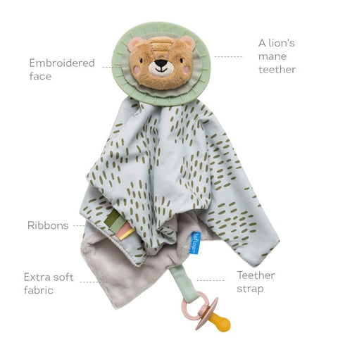 Taf Toys Soft Security Blanket with Pacifier Holder & Mane Teether Baby Lovey Unisex Lovie Baby Gifts for Newborn Boys and Girls Snuggle Toy Baby ...