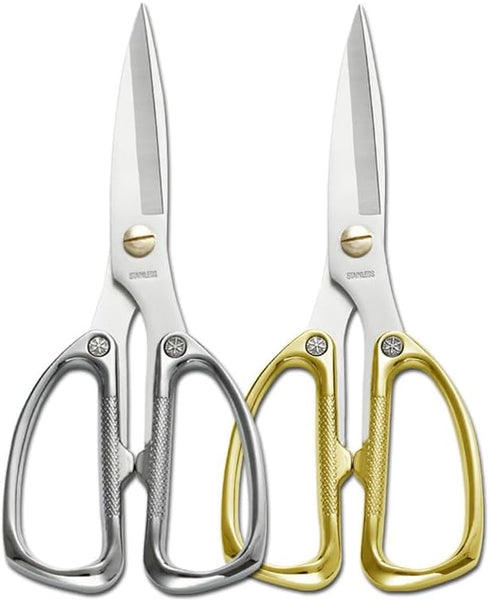 8Inch Household Kitchen Scissors, Food Shears or Ribbon Cutting Stainless Steel Scissors- all Purpose Scissors Steel Blades gardening tools for he...