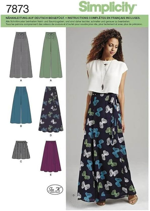 Simplicity US1069D5 Misses' Wide Leg Pants, Shorts, and Maxi Skirt Sewing Pattern Kit, Code 1069, Sizes 4-12...