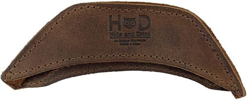 Rustic Leather Hot Handle Holder (Cast Iron Side Kick Potholder) Double Layered, Double Stitched and Handmade by Hide & Drink (Bourbon Brown)...