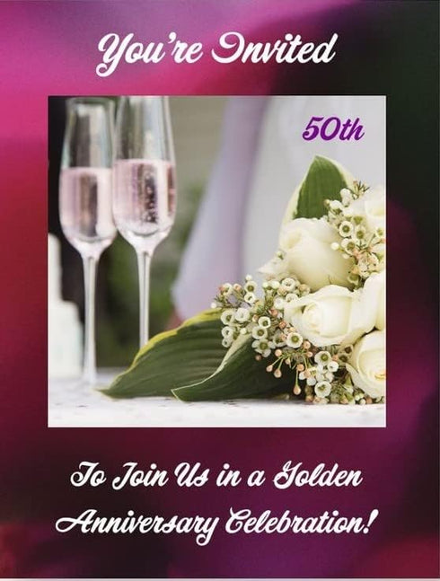 50th Wedding Anniversary Invitations Champagne Flutes - 50/pk...