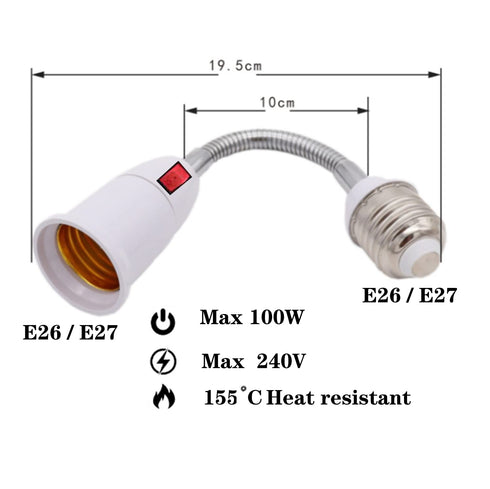 360 Degrees Adjustable E26/E27 Splitter Socket Adapter 2 pack. E26/E27 Standard LED Bulbs 360 Degrees Adjustable 180 Degree Bendable Max Watt 120W...