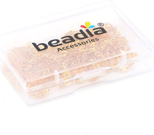 BEADIA 18K Gold Plated O Chains 3.0mm 2 Meters for Jewelry Making Findings...
