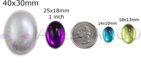 40x30mm Large Flat Back Oval Acrylic Cabochons Rhinestones Plastic Gems Embellishments for Crafts, Costumes, Card Invitations, Jewelry, Cosplay - ...