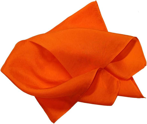 Fine Orange 100% Silk Pocket Square Full-Sized 16"x16"...