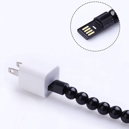 UKCOCO USB Type C Cable, 2 Pack Bead Bracelet USB Data Sync Fast Charging Cable for S9 S8 Note 9 8, V20 V30 G5 (Black and White)...