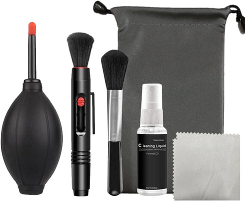 6 in 1 Dust Swiping Air Blower Brush Pen Cloth Cleaning kit for Digital Video Camera Computer Phone Screen Lens...
