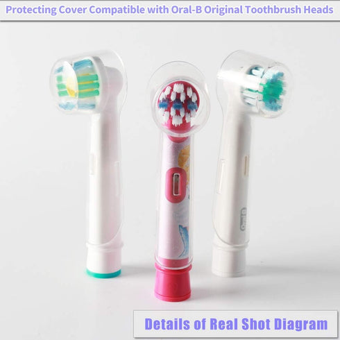 Electric Toothbrush Travel Case for Oral-B Toothbrushes - 4 Pcs Toothbrush Head Covers Compatible with Oral B Electric Toothbrush Heads (Pink)...