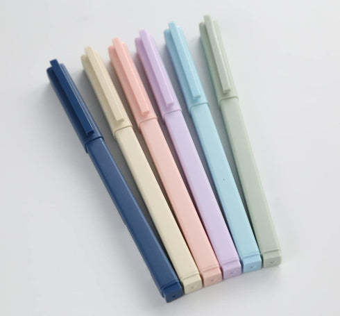 New Solid Color Gel Ink Pens 0.5mm Point Square body Gel Pen for Writing Signature Pack of 6pcs...