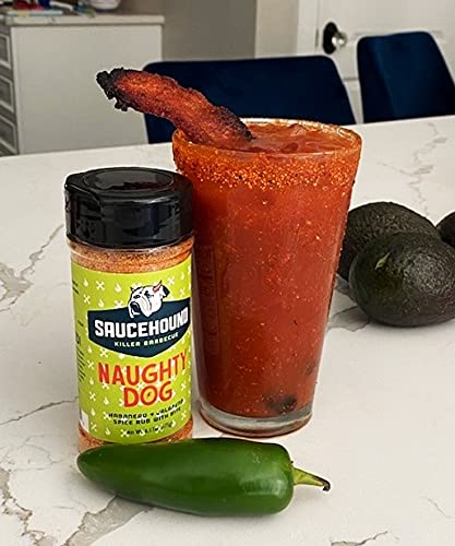 Saucehound Championship Recipe BBQ and All Purpose Seasoning Spice Rub, Perfect & Balanced Taste, Competition Barbecue Flavor (Naughty Dog, 5.82 O...