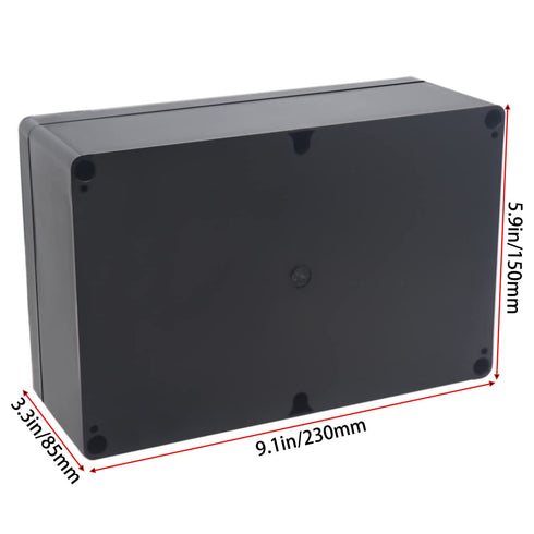 Watertight Junction Box, IP67 Waterproof Project Box Durable ABS Plastic Electronic Enclosure Case for DIY Electrical Project Black 9.06" x 5.91" ...