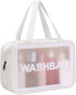 Travel Toiletry Bag for Women and Men, Matte Translucent Toiletry Bag with Handy Handle, Makeup Cosmetic Organizer Bag for Travel Toiletries Acces...