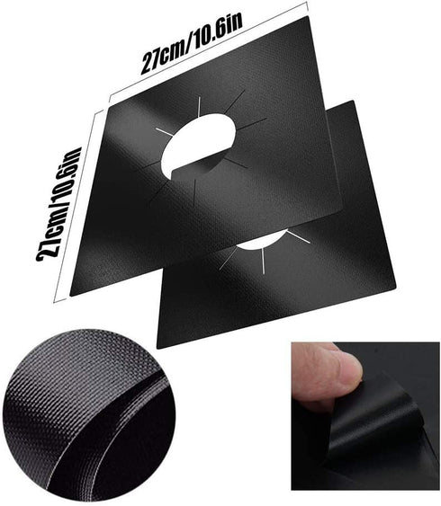 10 Pack Stove Burner Covers Double Thickness Reusable Non-Stick Heat-Resistant Gas Range Protectors for Kitchen and Easy to Clean?Black?