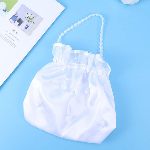 Satin Money Bag Bridal Wedding Dolly Bag Party Handbag (White), 1...