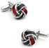 Fashion Knot Cuff Links Classic Red & Black Woven Ball Cufflinks with Gift Box...