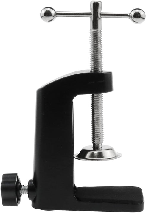 1PCS Black Aluminum Alloy Desk C-Clamp Desk Light Mounting Cantilever Bracket With Adjustable Screws for Microphone Arm and Desktop Table Lamp...