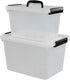 Obstnny 12 Quart&6 Quart Plastic Latching Box With Handles, Clear Storage Bins with Lid...