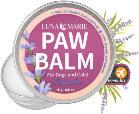 Paw Balm | 100% Natural Organic Nose & Paw Soother with Shea Butter & Coconut Oil | Paw Pad Balm for Dogs & Cats, Licksafe Paw Wax for Pets with L...