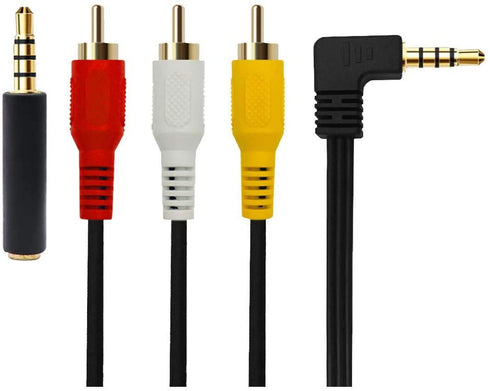 QiCheng&LYS 3.5 mm to RCA AV Camcorder Video Cable,3.5mm to RCA Stereo Audio Video AUX Cable for Smartphones,MP3, Tablets,Speakers,Home Theater - ...
