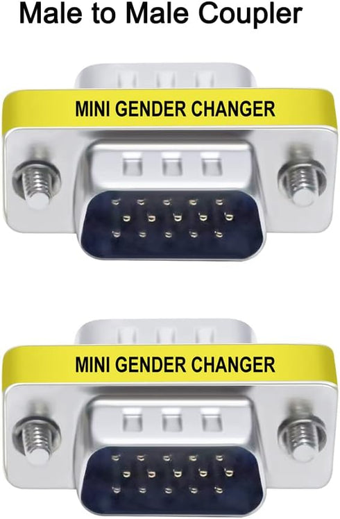 DTECH 3-Pack VGA Connector Female to Female Gender Changer Male to Female Adapter, Male to Male Coupler...