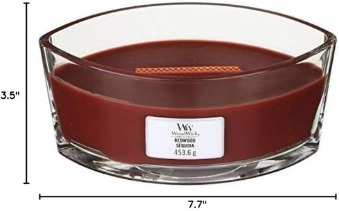 Woodwick Ellipse Scented Candle Redwood 16oz Up to 50 Hours Burn Time...