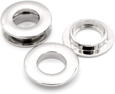 CRAFTMEMORE Metal Push Snap Together Grommet Flat Surface Snap Rings Eyelet O-Rings Purse Loop Easy Installation Pack of 4 (17mm (11/16"), Silver)...