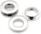 CRAFTMEMORE Metal Push Snap Together Grommet Flat Surface Snap Rings Eyelet O-Rings Purse Loop Easy Installation Pack of 4 (17mm (11/16"), Silver)...