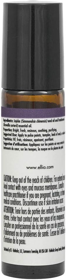 Ellia Frankincense Essential Oil Roll-On | 10ml, 100% Pure, Therapeutic Grade, Clear (ARM-EO10ROFRK)...